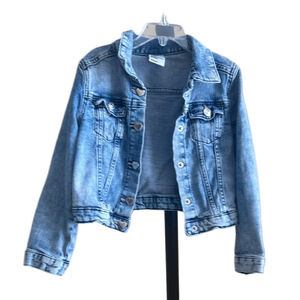 H&M Blue Cropped Jean Jacket